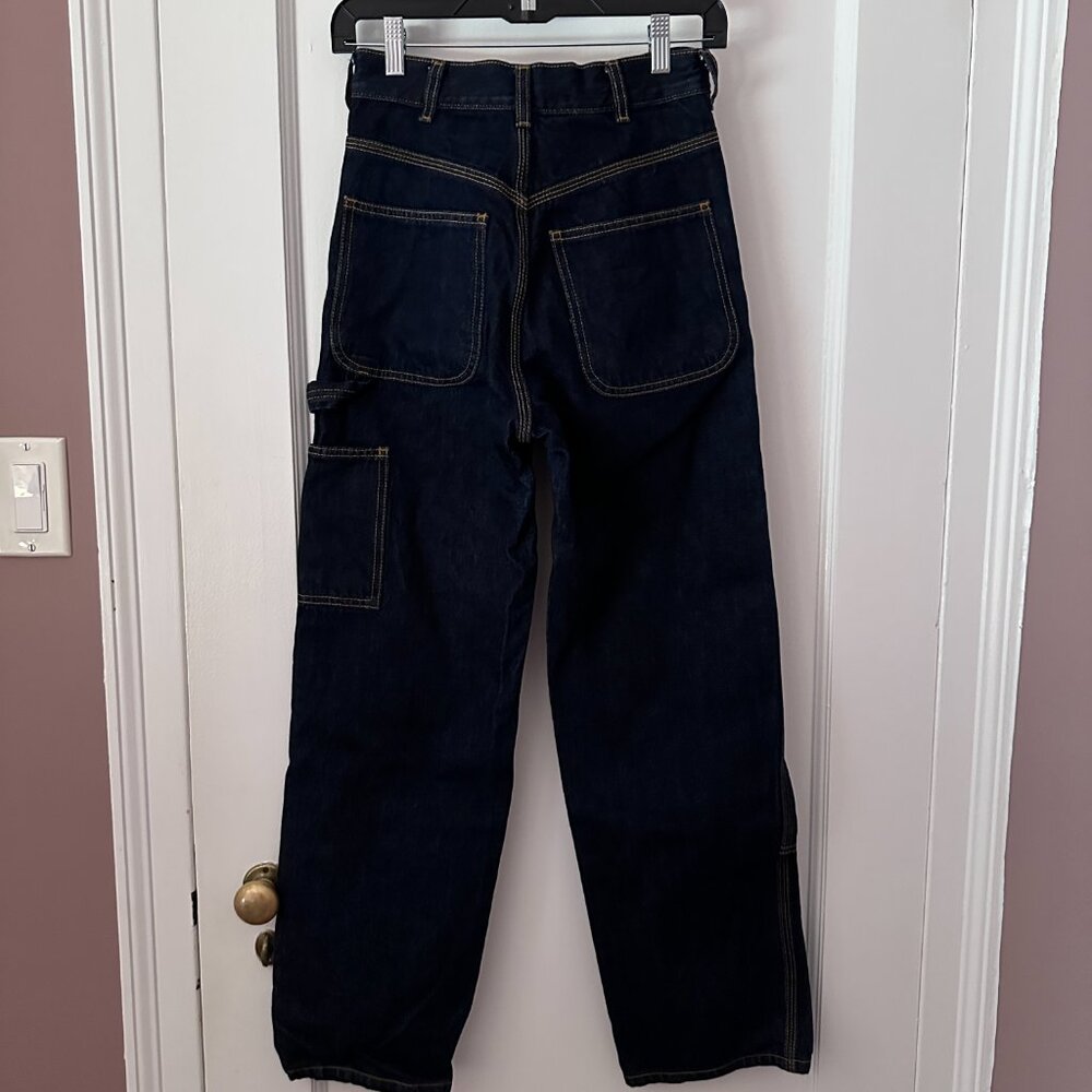 Jesse Kamm patchfront handy pants, dark blue denim ~ small size 6 (please read) - Picture 4 of 10